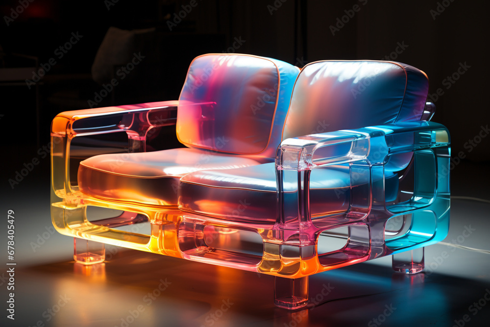 Naklejka premium Furniture slowly morphing into holograms made with AI