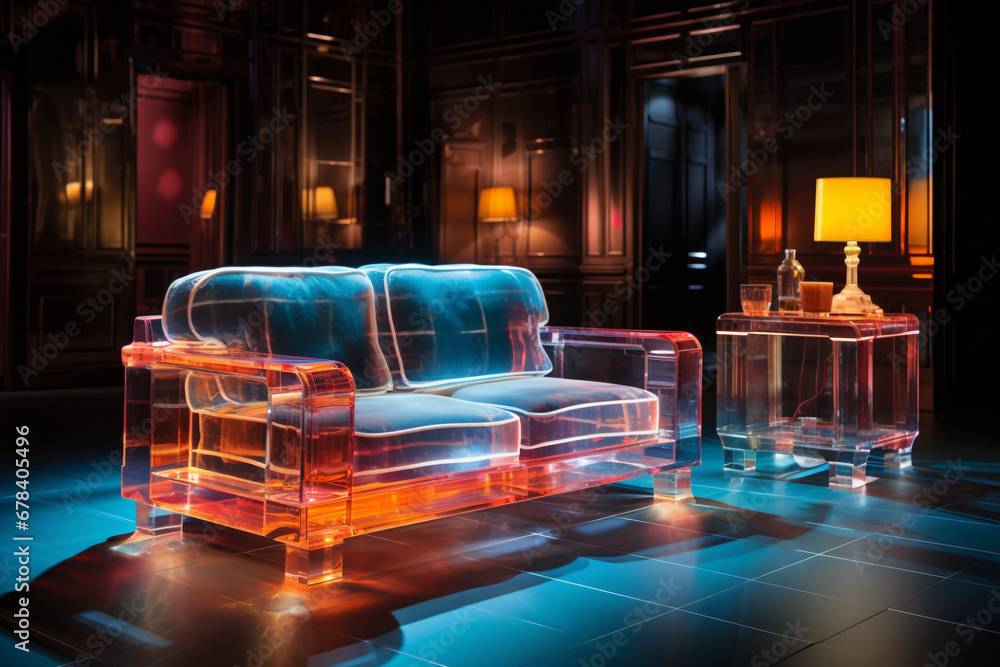 Furniture slowly morphing into holograms made with AI Furniture slowly morphing into holograms made with AI