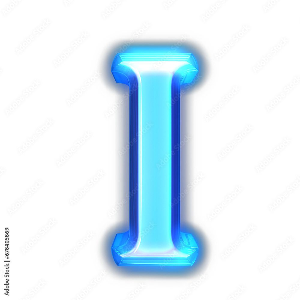 Blue symbol glowing around the edges. letter i Blue symbol glowing around the edges. letter i