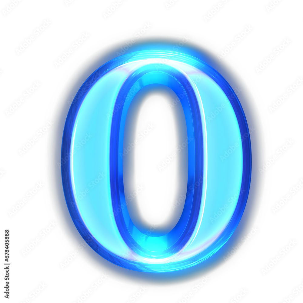 Blue symbol glowing around the edges. letter o Blue symbol glowing around the edges. letter o