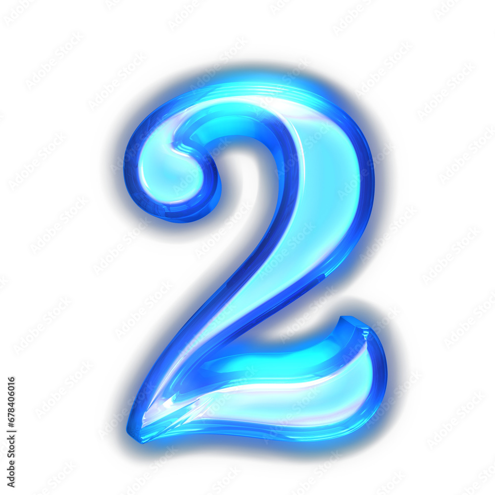 Blue symbol glowing around the edges. number 2 Blue symbol glowing around the edges. number 2