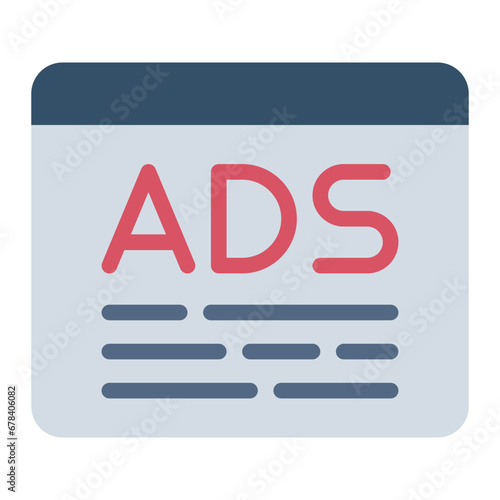 Ads colorful flat icon