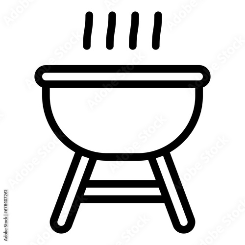 Barbecue black outline icon