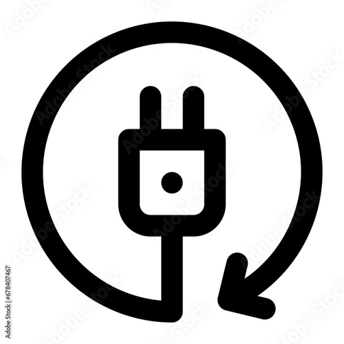 Renewable energy icon with outline style.