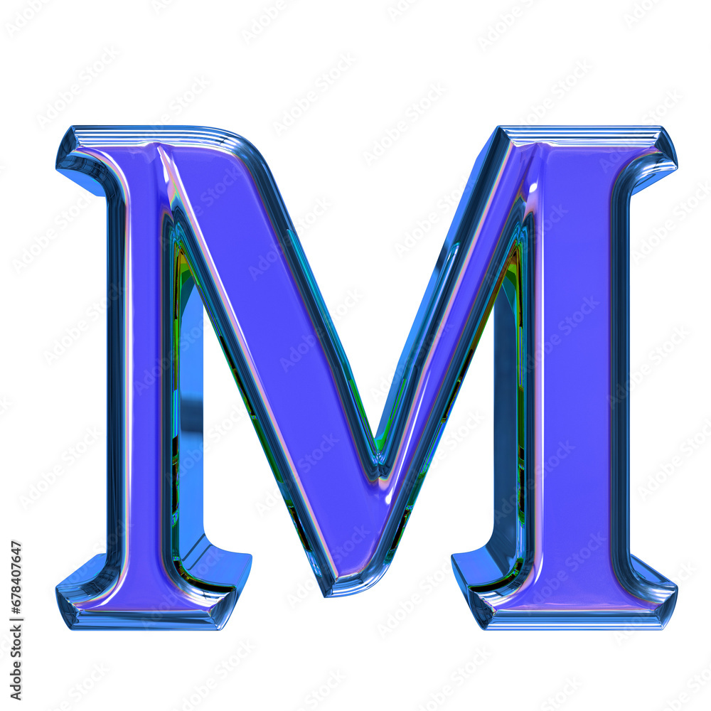 Blue symbol in a blue frame. letter m Blue symbol in a blue frame. letter m