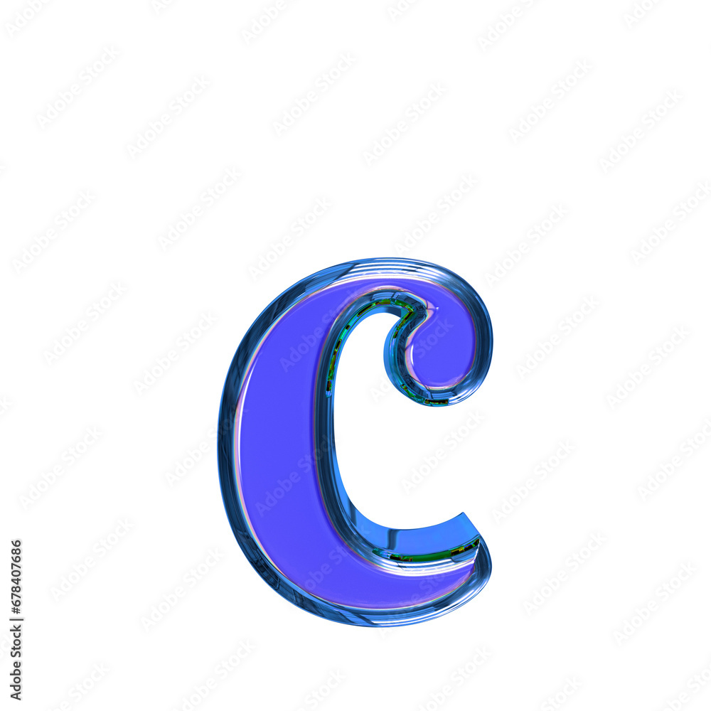 Blue symbol in a blue frame. letter c Blue symbol in a blue frame. letter c