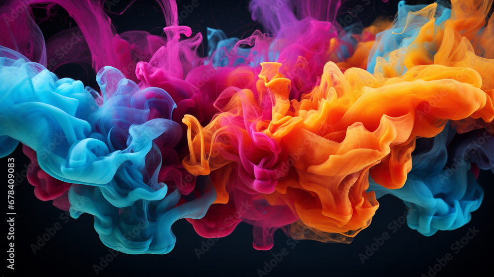 Obraz premium colorful smoke on the black background
