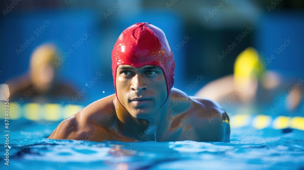 A professional swimming man
