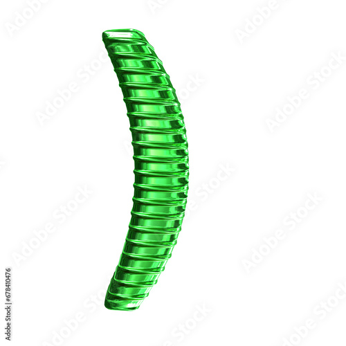 Green symbol with ribbed horizontal