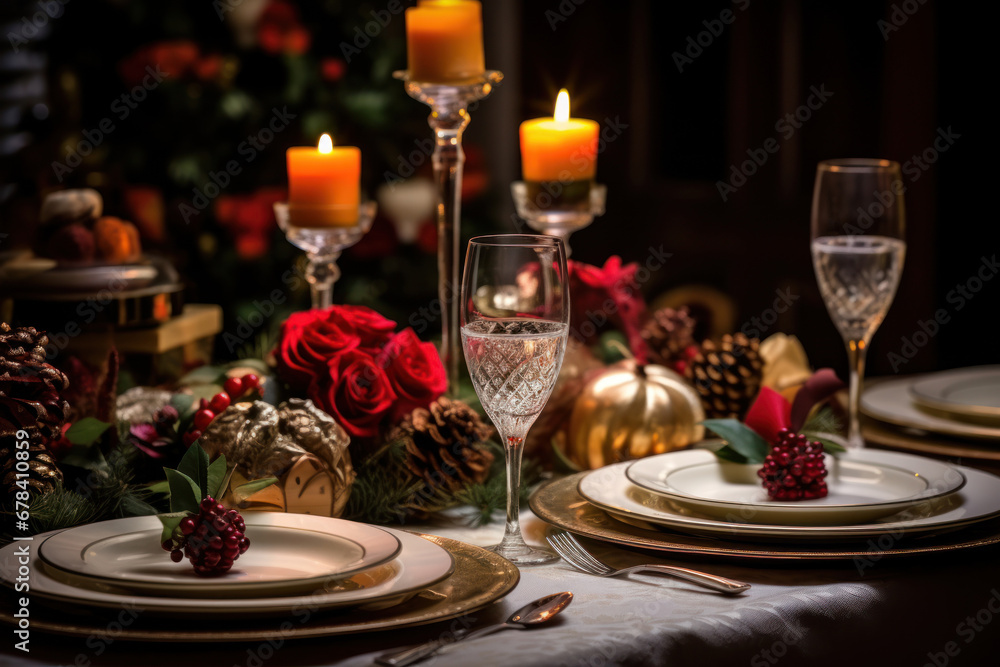 christmas table setting, background christmas table setting, background