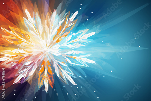 Mesmerizing Winter Elegance: Abstract Snowflake Background - Generative AI