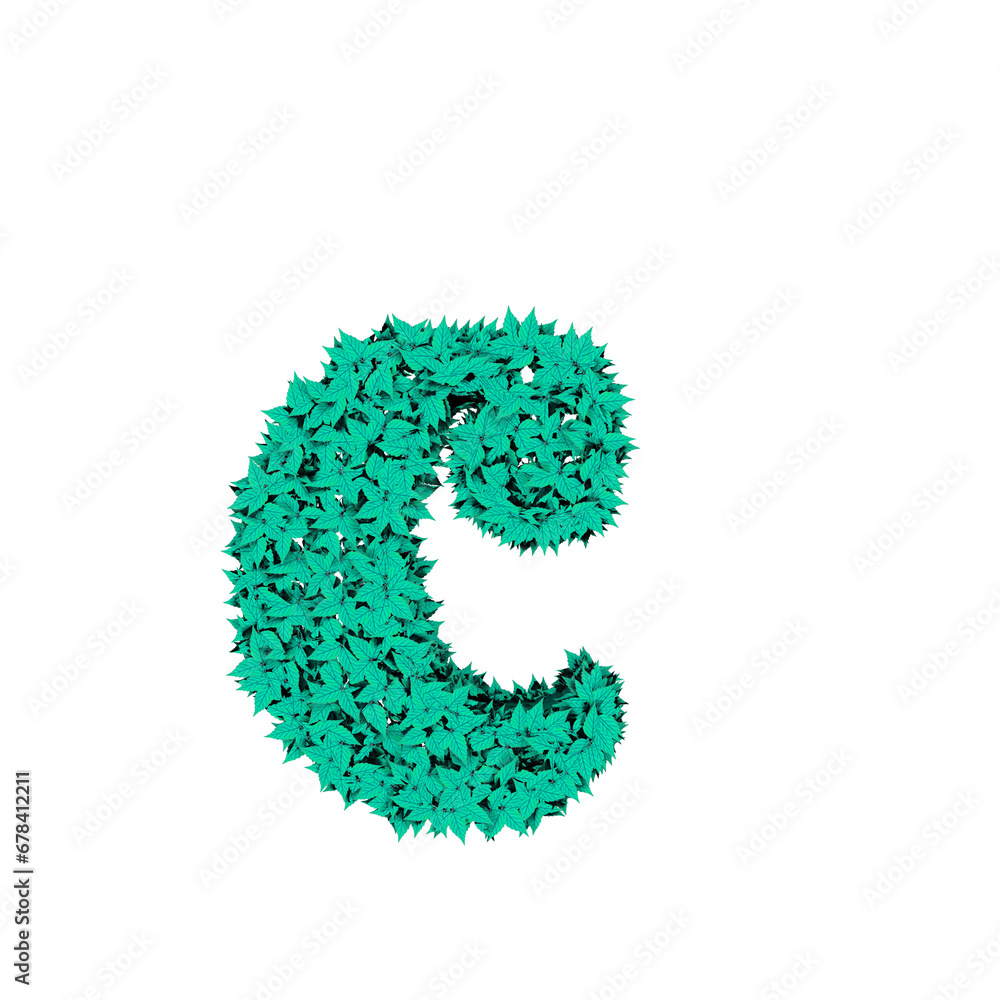 Symbol from menthol leaves. letter c Symbol from menthol leaves. letter c