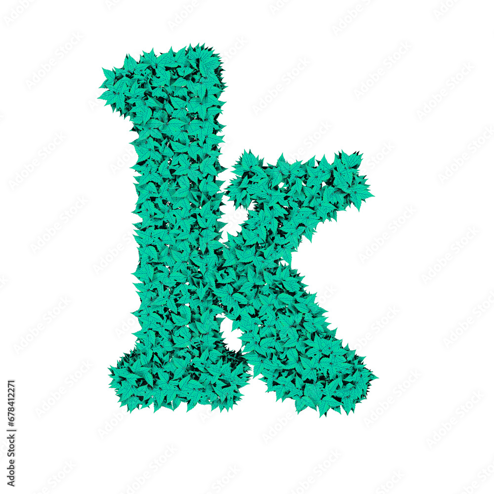 Symbol from menthol leaves. letter k Symbol from menthol leaves. letter k