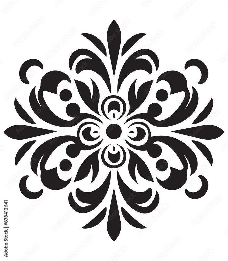 Ornamental round flower pattern isolated on white background. Black outline mandala. Geometric circular pattern. Vector illustration. Ornamental round flower pattern isolated on white background. Black outline mandala. Geometric circular pattern. Vector illustration.