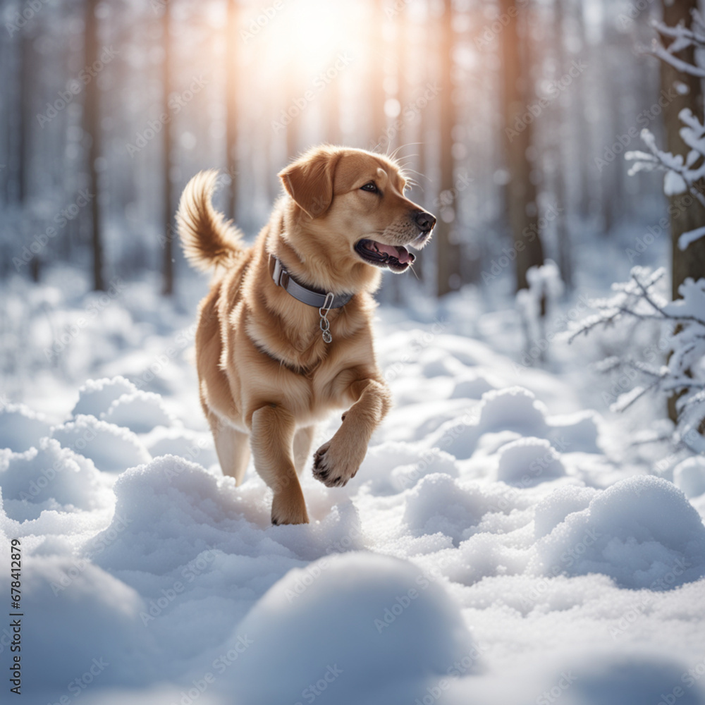 dog in the snow generative Ai dog in the snow generative Ai