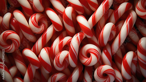 Candy canes background, close-up.