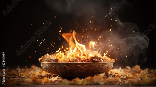 Happy lohri. Celebrating the warmth of cultural traditions and the joy of Lohri festival in Punjab: a vibrant cultural celebration of music, dance, and bonfires photo