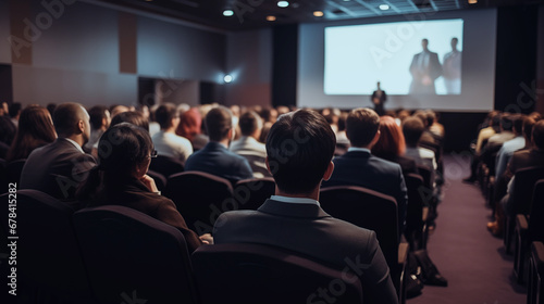 man in audience holding microphone and talking, in the style of dark teal and dark gray, strong use of color, academic precision. a man is giving a talk at a training conference