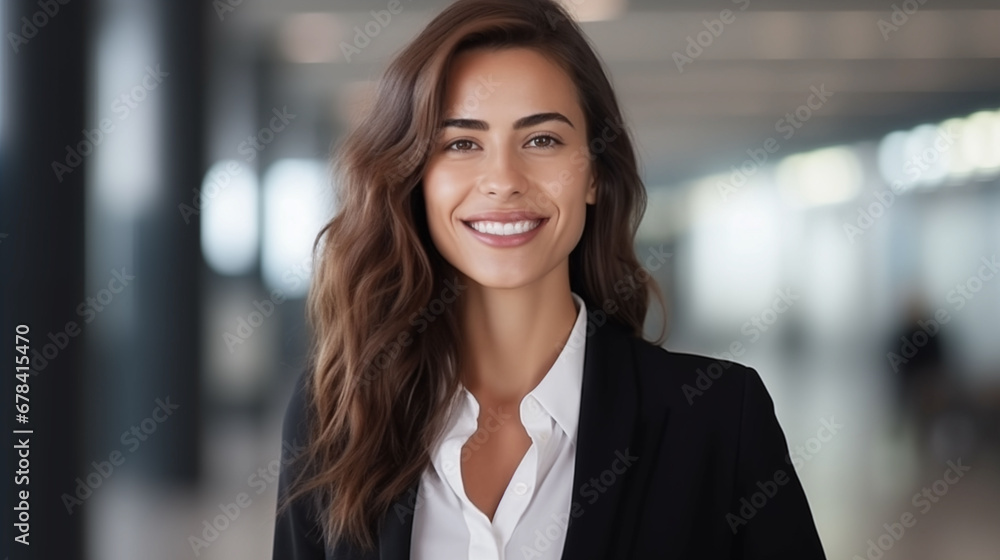 portrait of smiling business woman wearing business suit and smiling portrait of smiling business woman wearing business suit and smiling