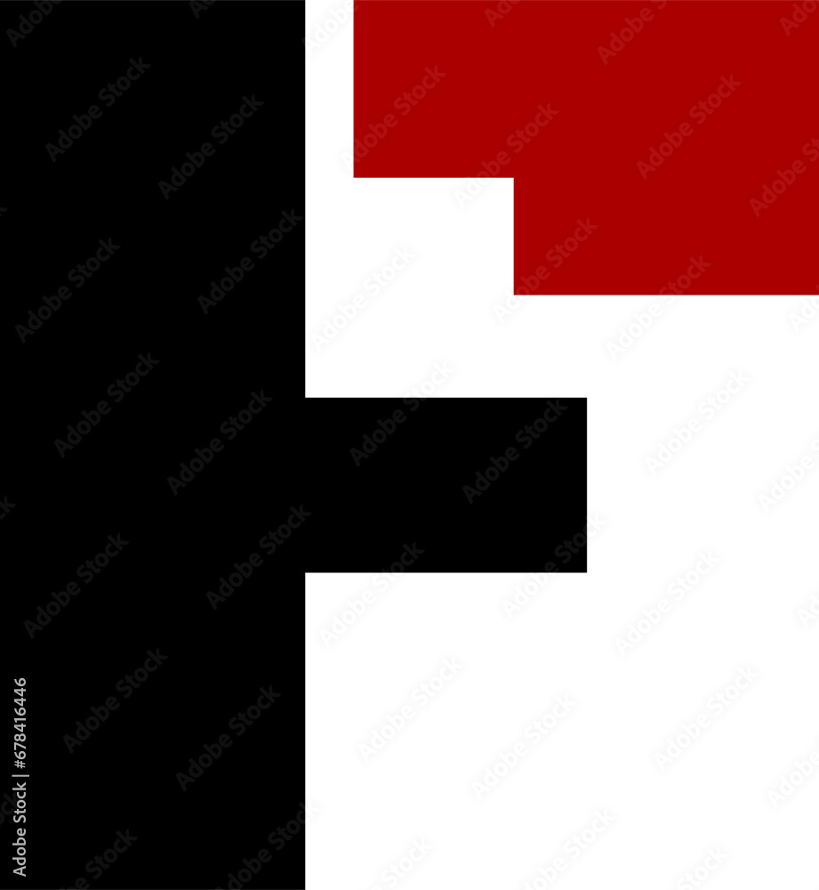 red and black letter F red and black letter F