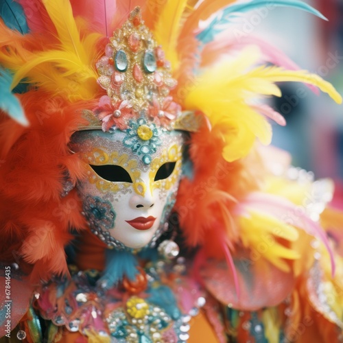 Carnival outfit close-up. Colorful carnival costume © BraveSpirit
