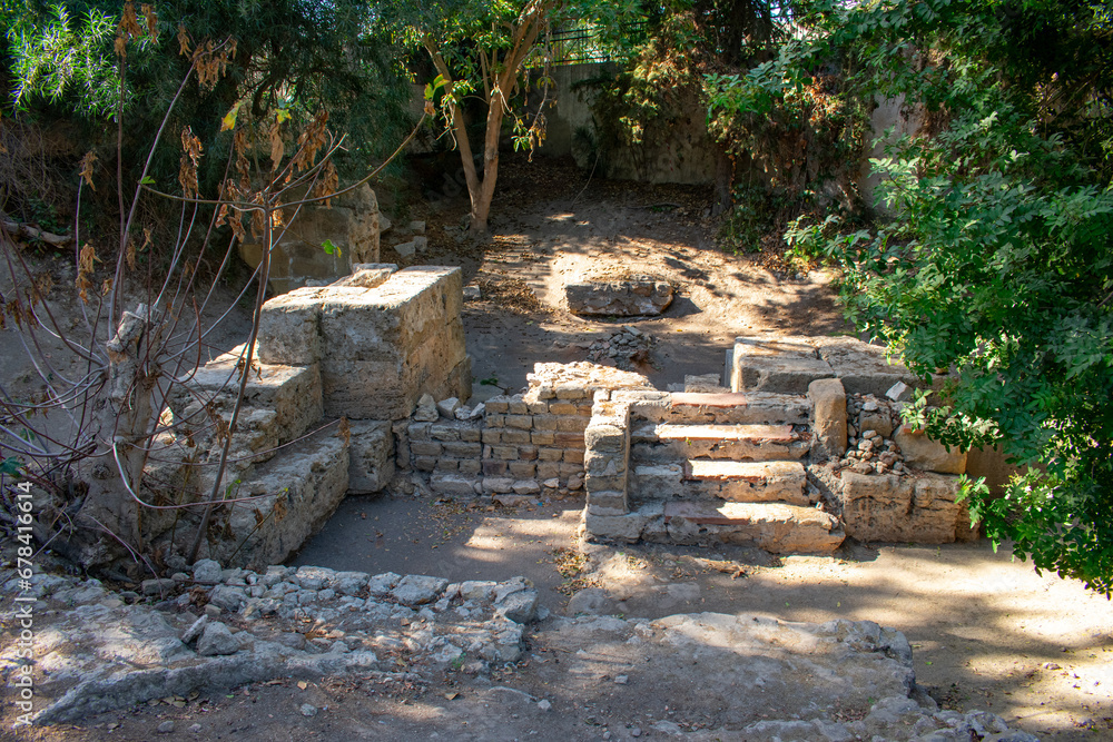 Panoramic view of ancient ruins with thermal baths, archaeological site in Carthage. Tunis, Tunisia
Panoramic view of ancient ruins with thermal baths, archaeological site in Carthage. Tunis, Tunisia