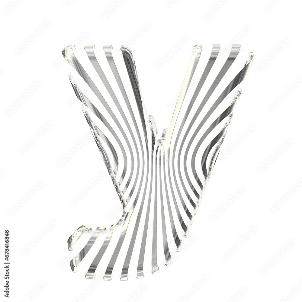 White symbol with ultra thin silver straps. letter y White symbol with ultra thin silver straps. letter y