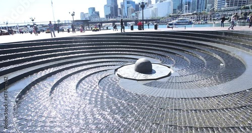 Darling Harbor Woodward Water Feature in Sydney photo