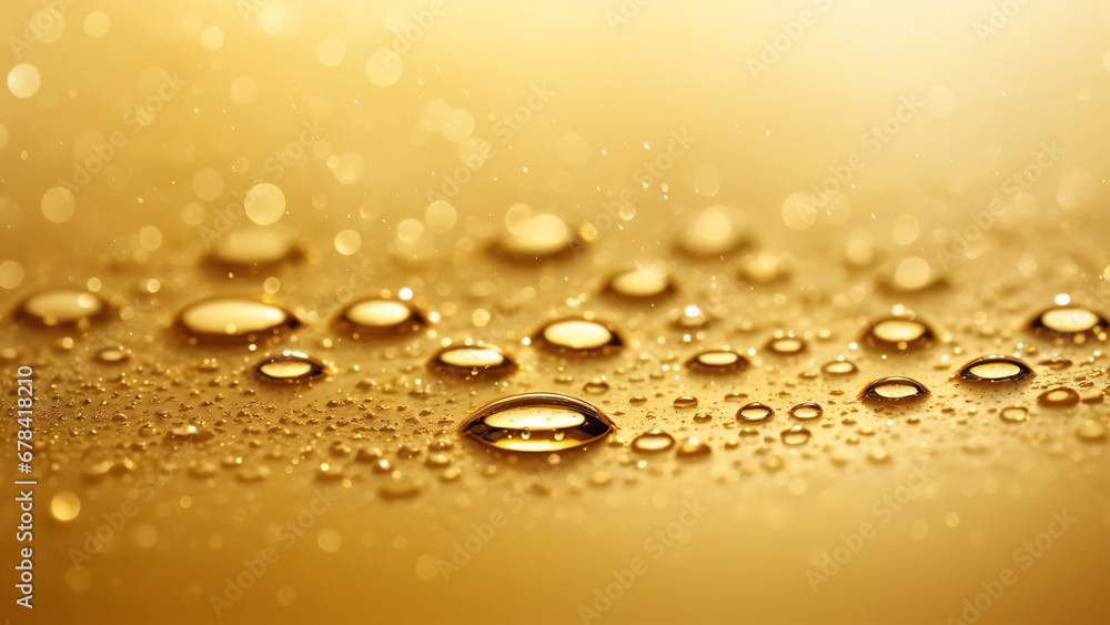 drops of water on golden background drops of water on golden background
