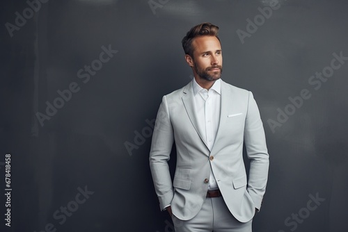 portrait of a confident man on dark background