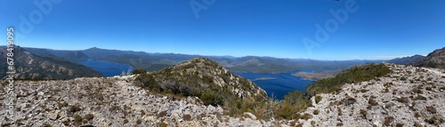 Panoramic of mount Owen in Tasmania, Australia