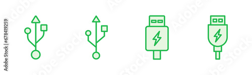 Usb icon set. Flash disk icon vector
