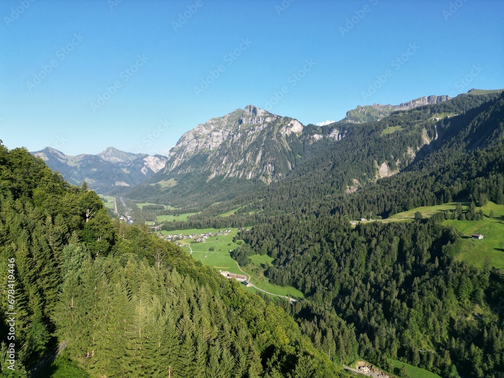 Mountain Landscape on a sunny day with blue sky