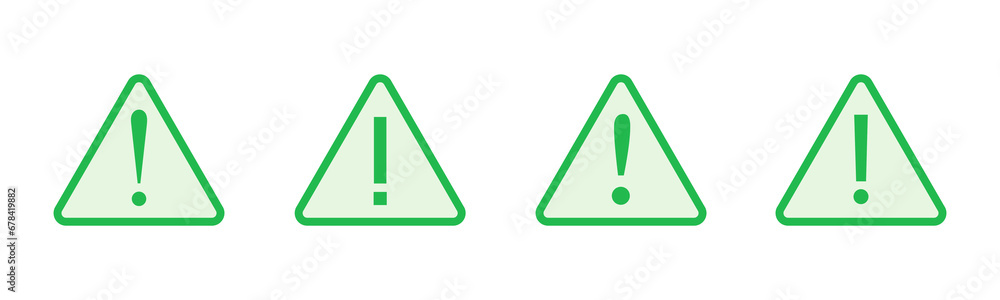 Exclamation danger sign. attention sign icon set. Hazard warning attention sign Exclamation danger sign. attention sign icon set. Hazard warning attention sign