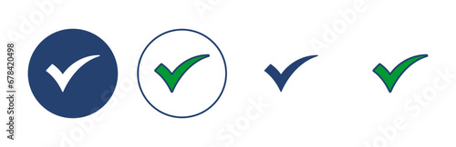 Check mark icon vector. Tick mark sign and symbol