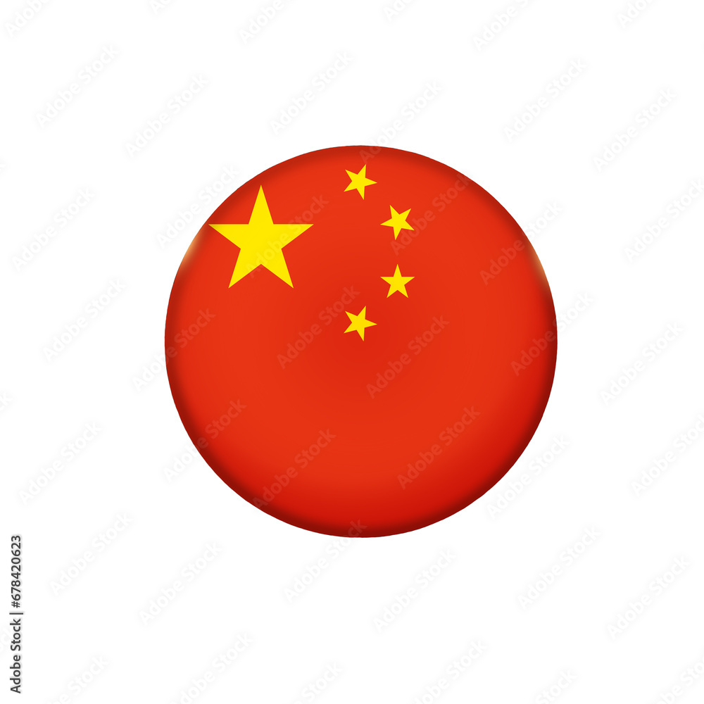 China national flag isolated on white background. China national flag isolated on white background.
