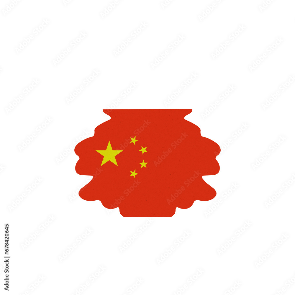 China national flag isolated on white background. China national flag isolated on white background.