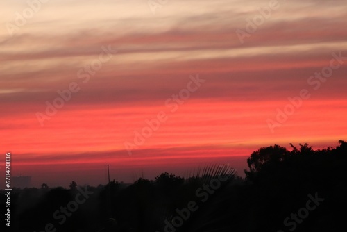 Beautiful cloudy sky during scenic sunset