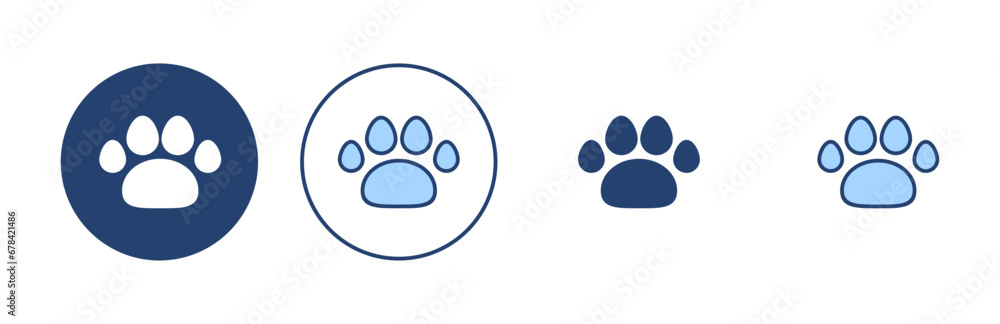 Paw icon vector. paw print sign and symbol. dog or cat paw Paw icon vector. paw print sign and symbol. dog or cat paw