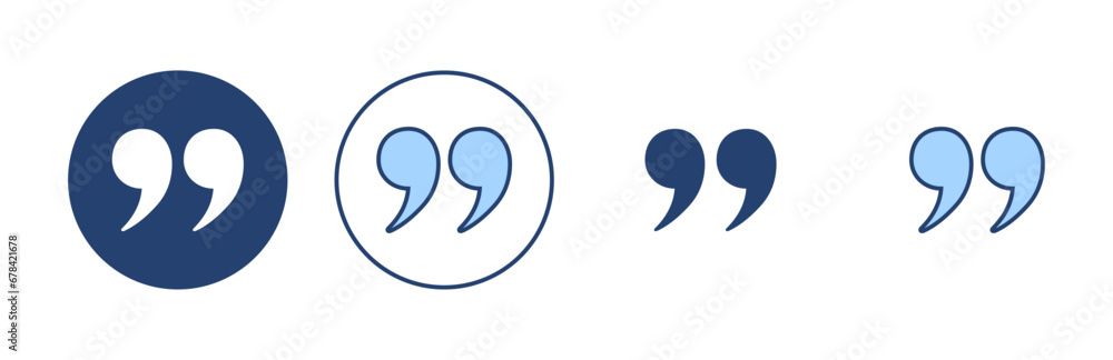 Quote icon vector. Quotation mark sign and symbol Quote icon vector. Quotation mark sign and symbol