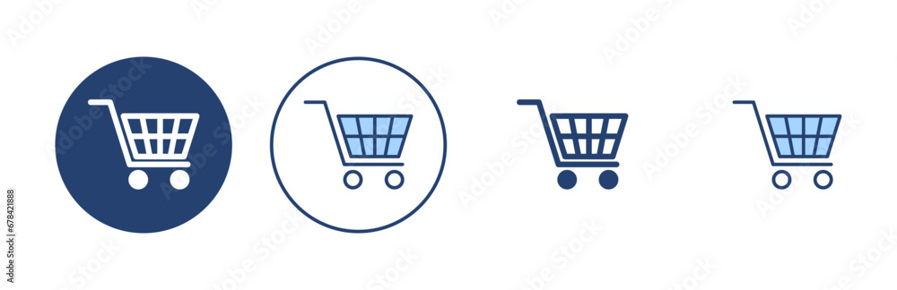 Shopping icon vector. Shopping cart sign and symbol. Trolley icon Shopping icon vector. Shopping cart sign and symbol. Trolley icon