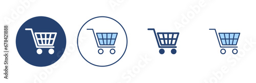 Shopping icon vector. Shopping cart sign and symbol. Trolley icon