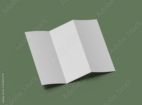 3d render of blank Z-fold letter brochure to present your design