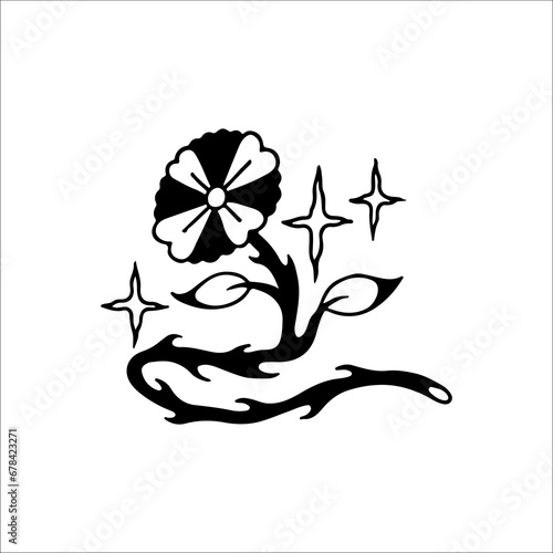 concept black flower vector illustration