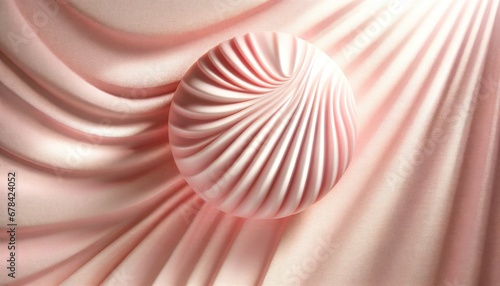 Abstract Pink Drapery with Central Swirl Design