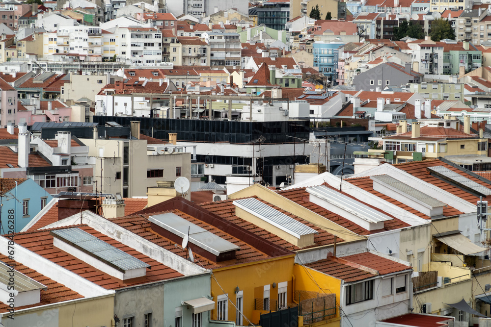 Panoramic view over Lisbon rooftops Panoramic view over Lisbon rooftops
