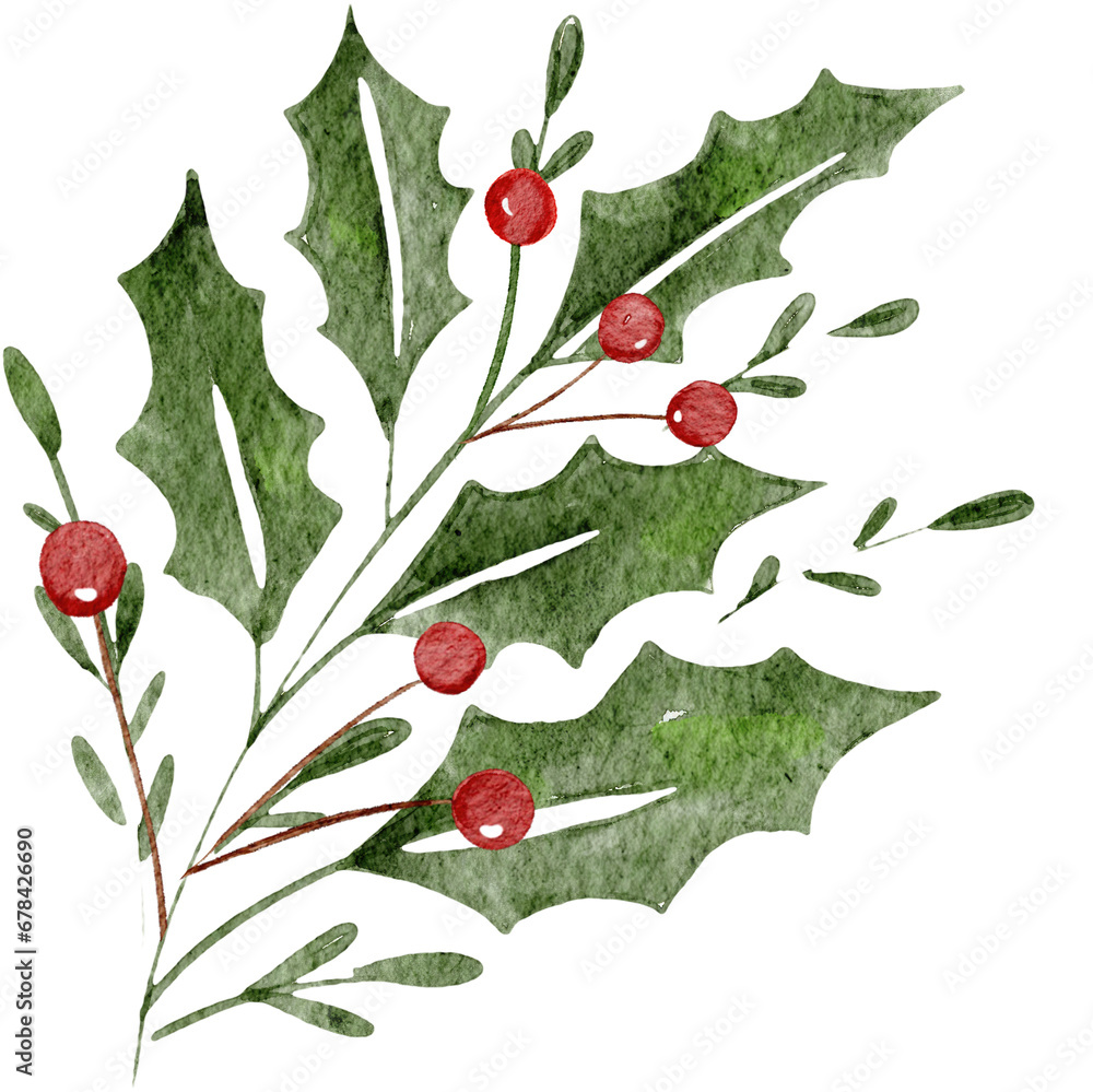 Fototapeta premium christmas, holiday, watercolor,cute, 