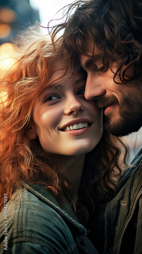 Man and woman. Tenderness and love. Close-up. Man and woman. Tenderness and love. Close-up.