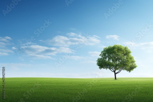 the tranquility of a green lawn and the serenity of a tree-lined background. The image's simplicity and natural beauty make it ideal for a variety of nature-related concepts.