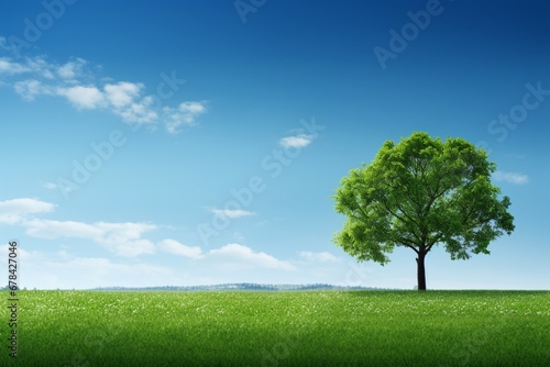  the tranquility of a green lawn and the serenity of a tree-lined background. The image's simplicity and natural beauty make it ideal for a variety of nature-related concepts.